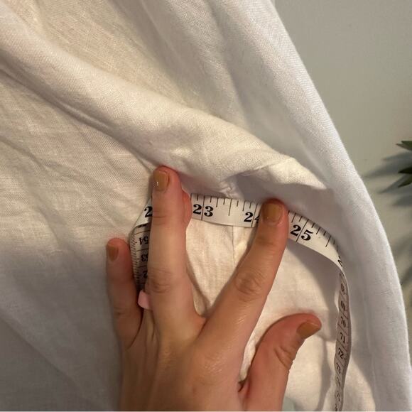 GAP White Linen Square Neck Flare Sleeve Top Blouse Small - Picture 9 of 11